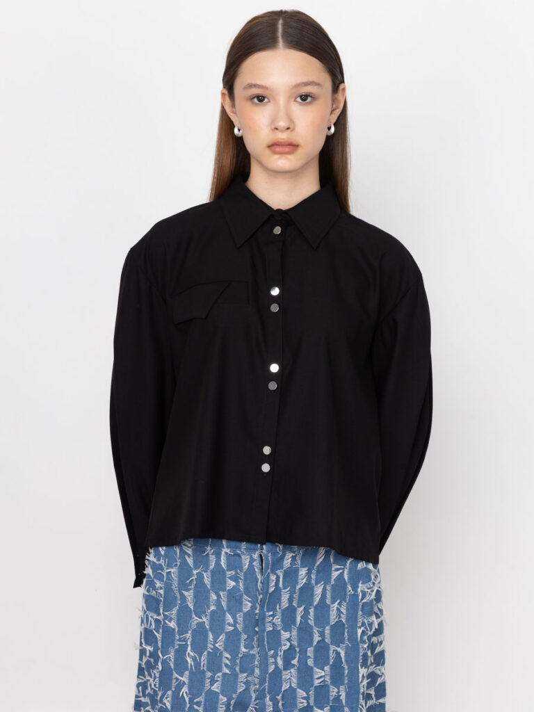 Button-Up Shirt with Pleated Sleeves Button-Up Shirt with Pleated Sleeves