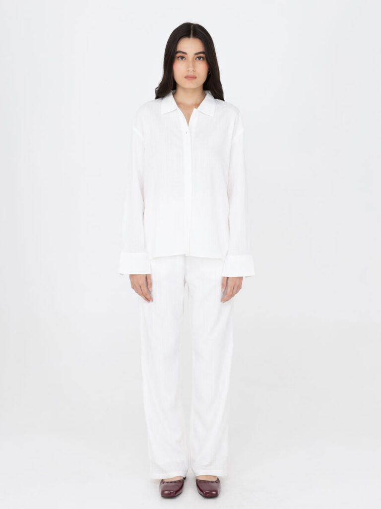 Severine Pleats White