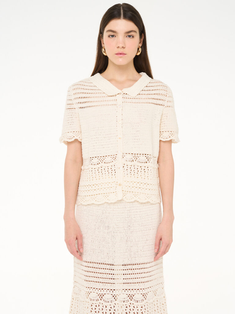 Nami Crochet Shirt Ecru