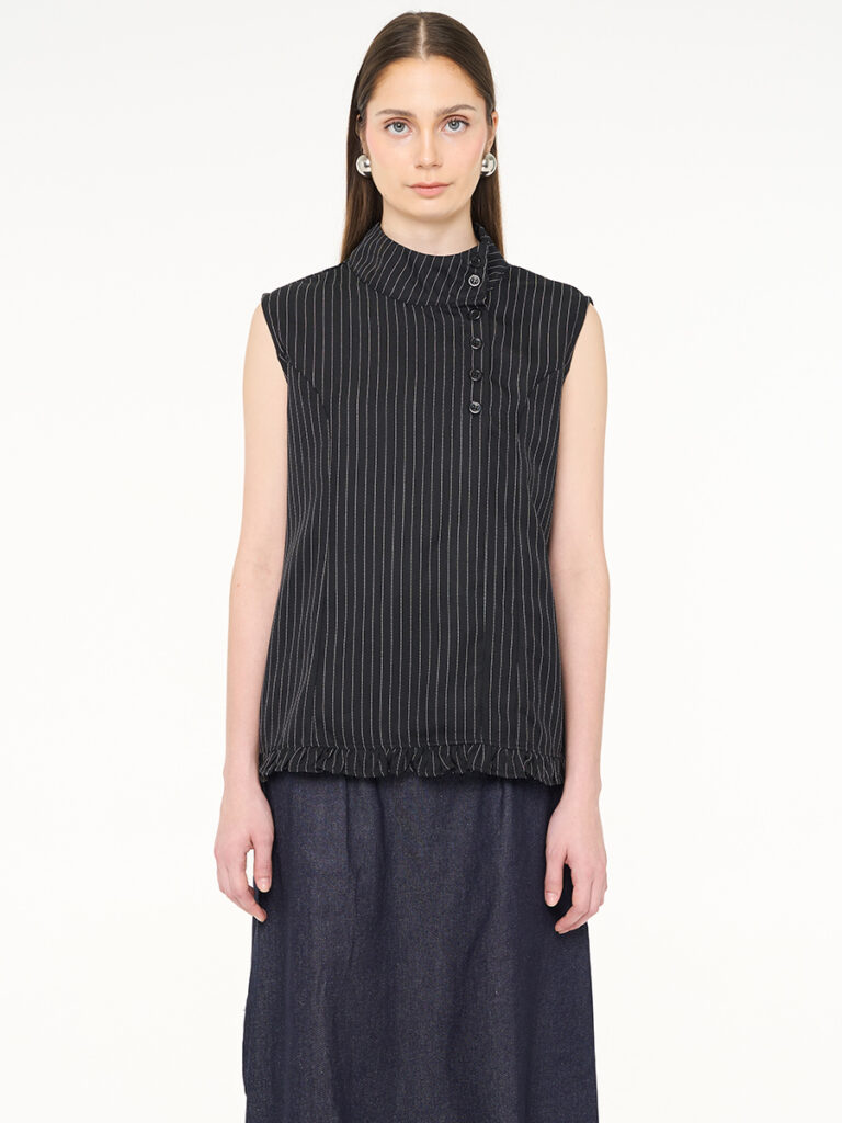 Caela Sleeveless Top Black Stripes
