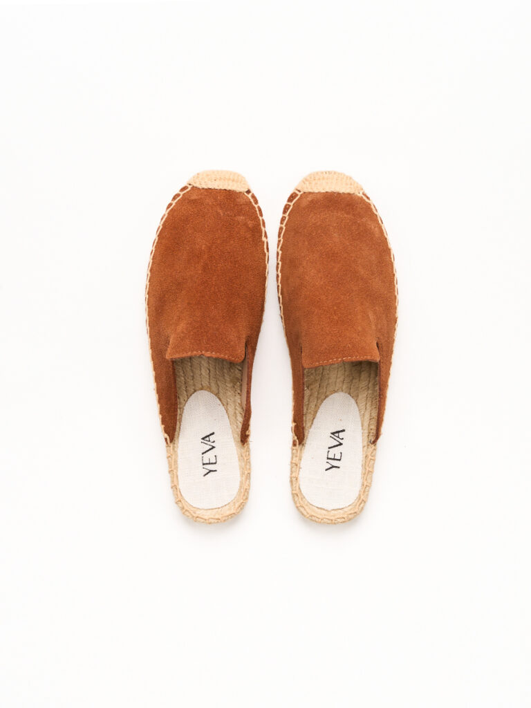 Suede Mules Espadrilles Terracotta