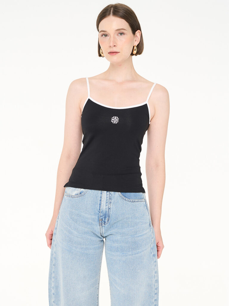 Anagram Fitted Tanktop Black – White Logo