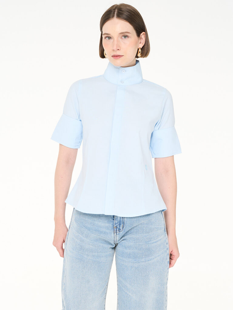 Nolan Cotton Shirt Ice Blue