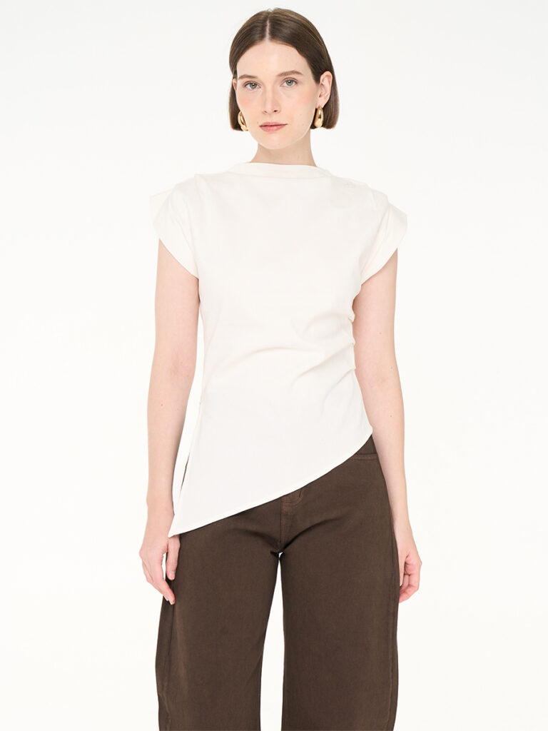 Simone Drape Top Broken White
