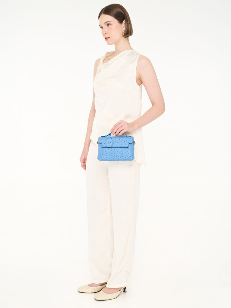 Kate Bag Ostrich Celtic Blue