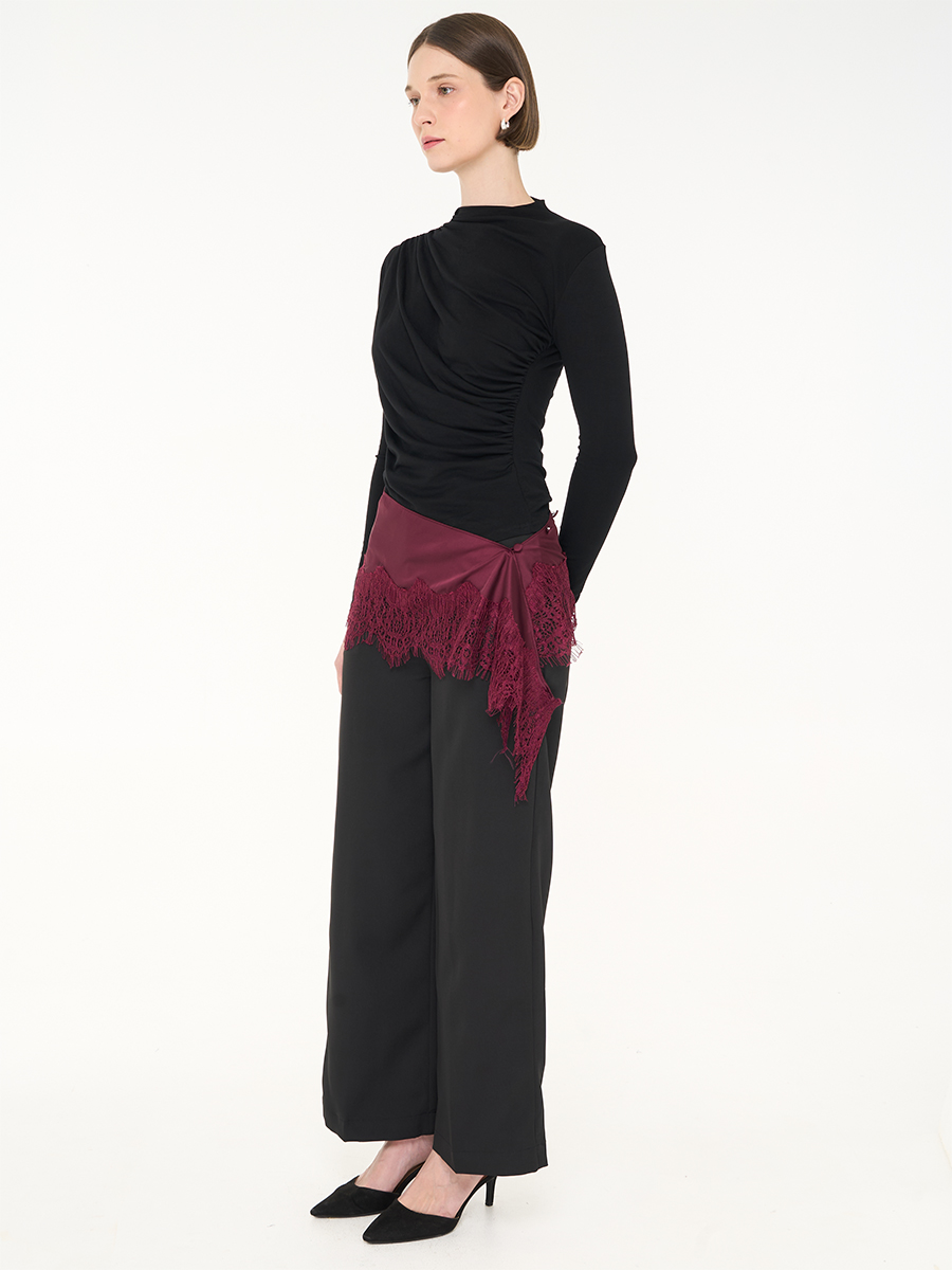 Lace Apron Maroon - Image 3