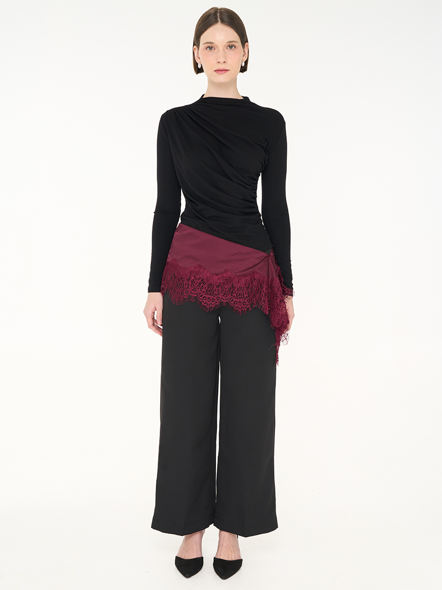 Lace Apron Maroon - Image 2