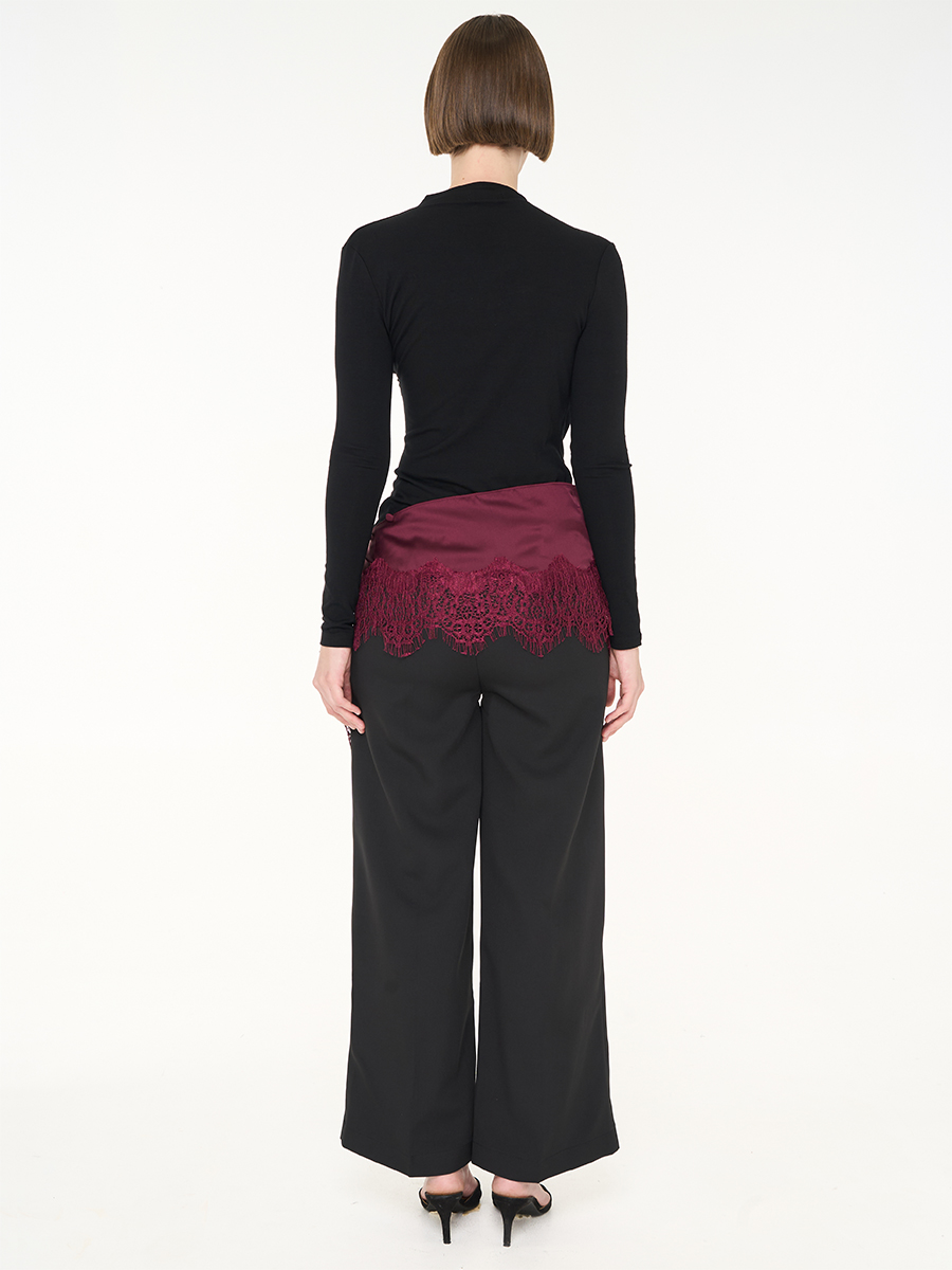 Lace Apron Maroon - Image 4